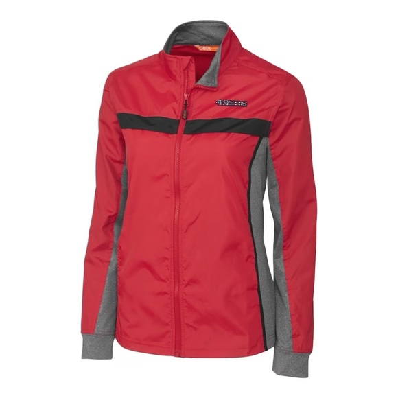 Cutter & Buck San Francisco 49ers Women's Scarlet Americana Swish Full-ZipJacket - Picture 1 of 4